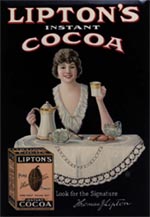 Lipton's Instant Cocoa. Advertisement c1915 USA
