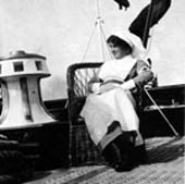 A nurse on the deck of Erin, 1915